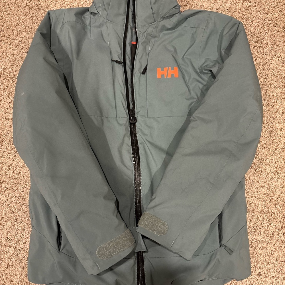 Helly Hansen boys ski coat excellent used condition bluish gray size 140/10